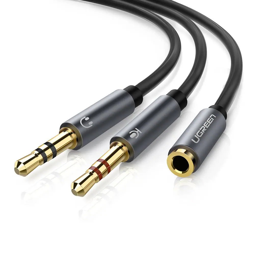 UGREEN 3.5mm Female to 2 Male Audio Cable Aluminum Case 20899
