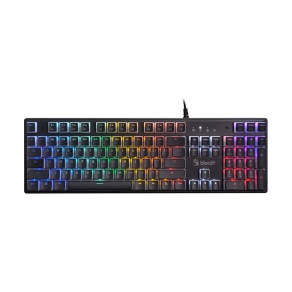 A4TECH Bloody S520N Mechanical Switch Gaming Keyboard USB Pudding Black BLMS Red Hot-Swappable Switch