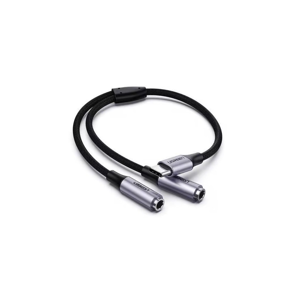 UGREEN 30732 USB TYPE-C TO 3.5MM 2 FEMALE AUDIO CABLE