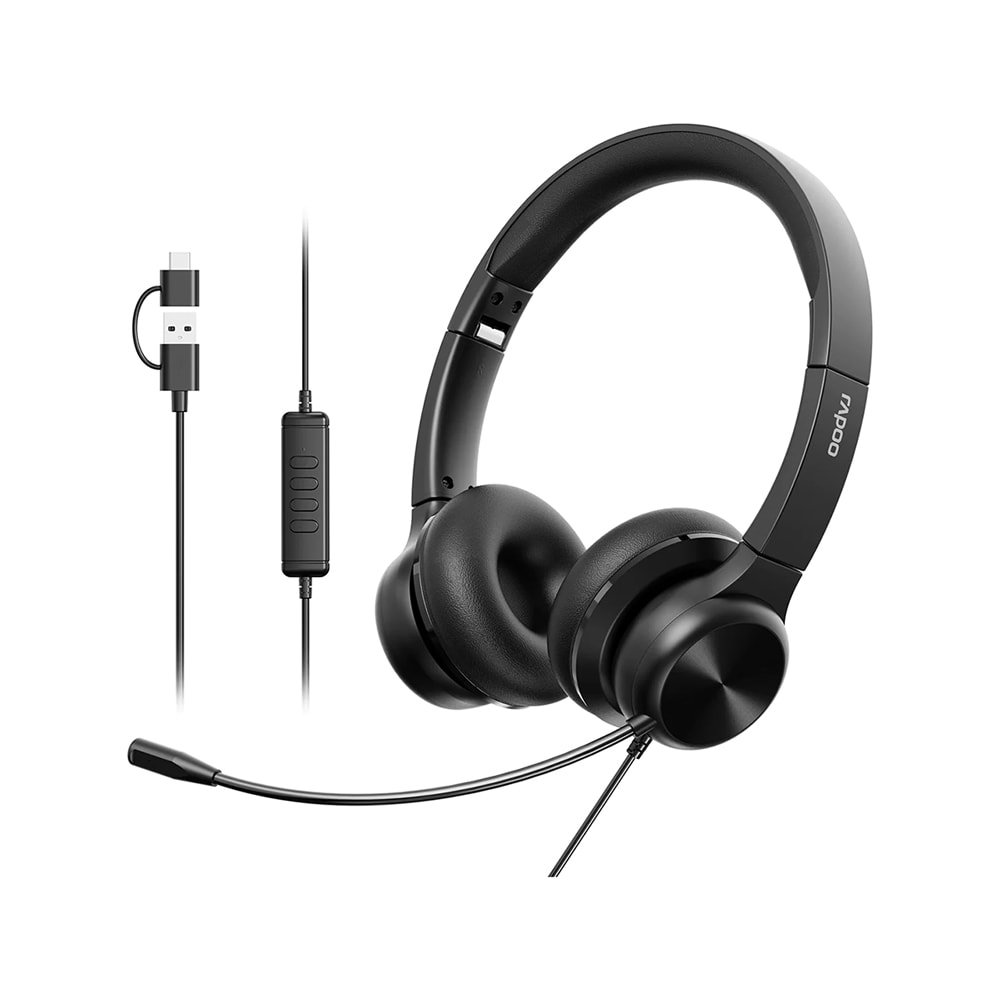 Rapoo H180 USB Foldable Stereo Headset - Black